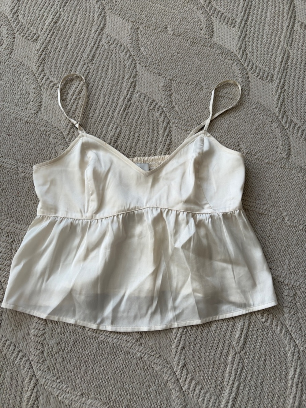 Hollister Cream Spaghetti Strap Peplum Tank